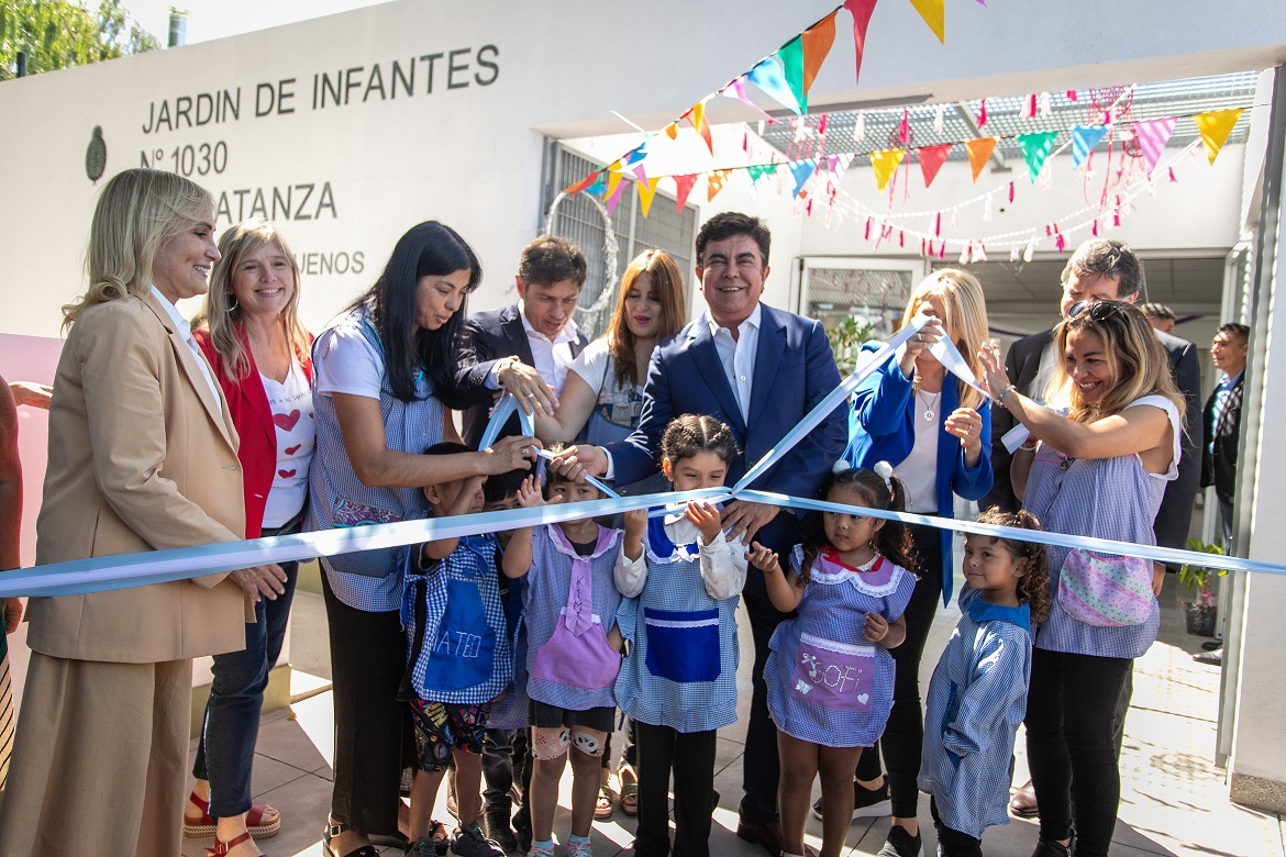 La educación pública en La Matanza sigue creciendo: Fernando Espinoza y Axel Kicillof inauguraron un nuevo jardín de infantes