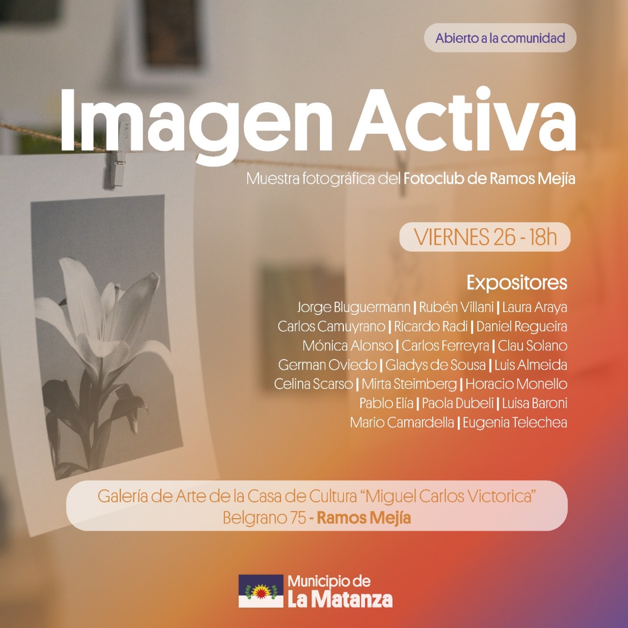 El ciclo Imagen Activa presenta una muestra de fotografía