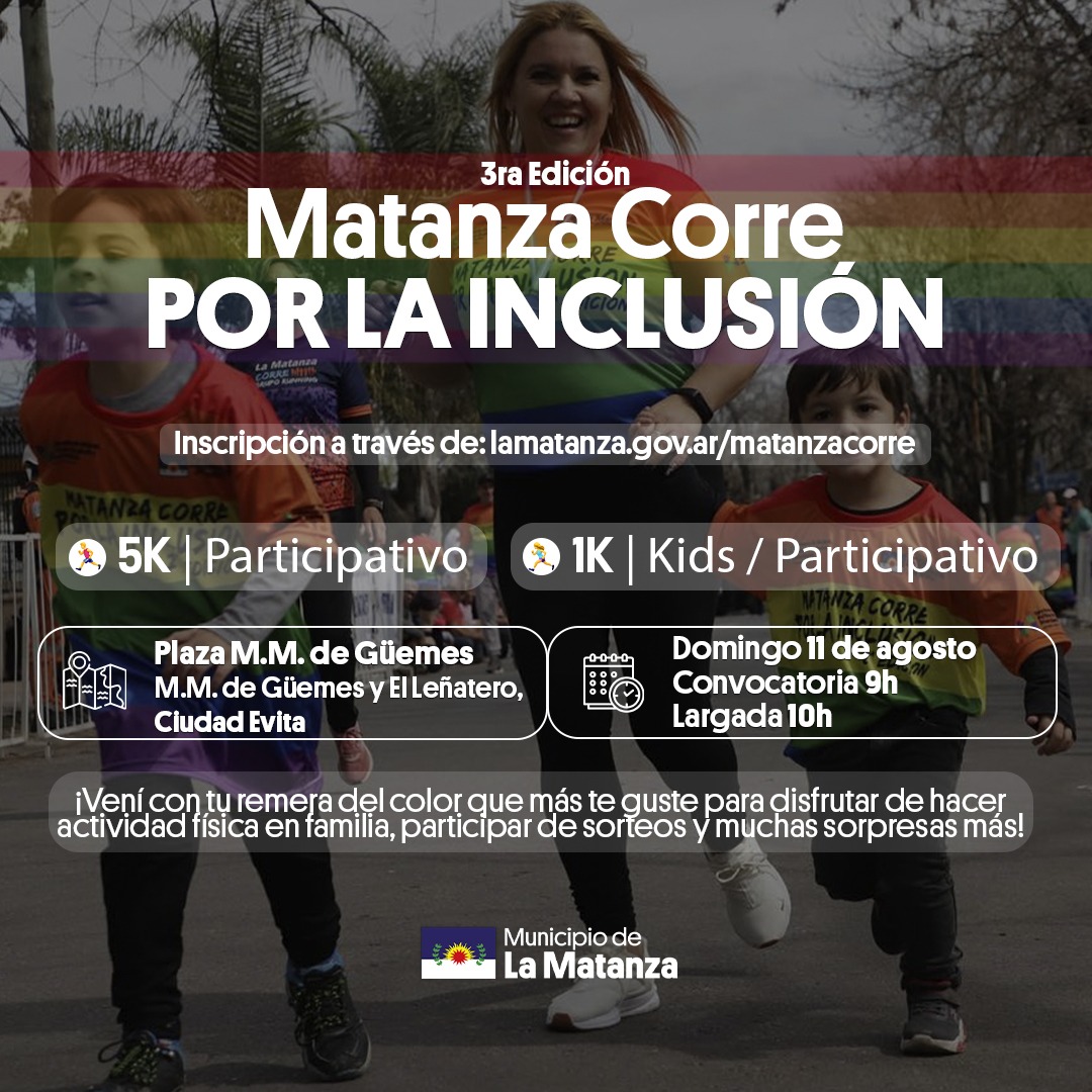 Llega la 3° edición de Matanza Corre por la Inclusión