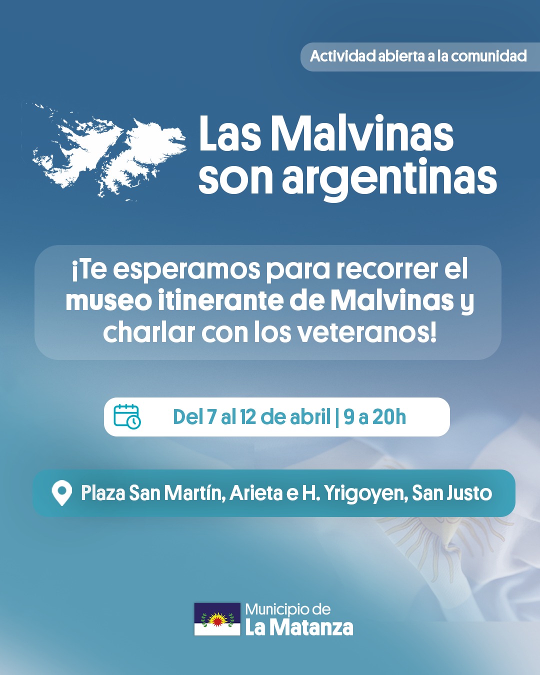 El Museo Itinerante de Malvinas llega a la plaza de San Justo