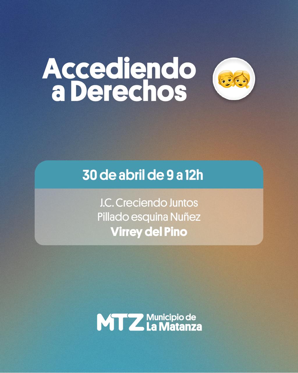 Servicios gratuitos para la comunidad de La Matanza: Accediendo a Derechos llega a Virrey del Pino