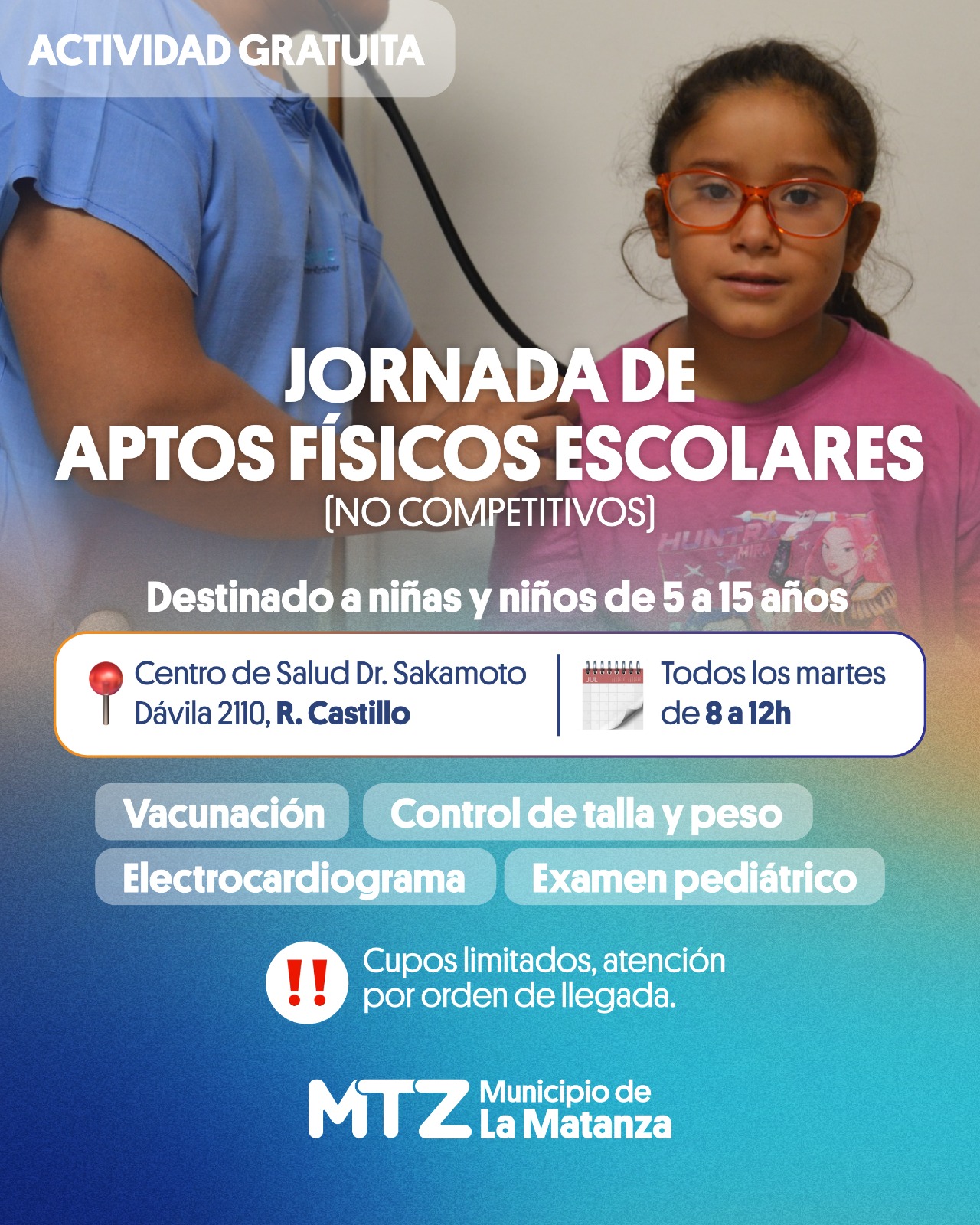Aptos físicos escolares: Jornadas gratuitas abiertas a toda la comunidad