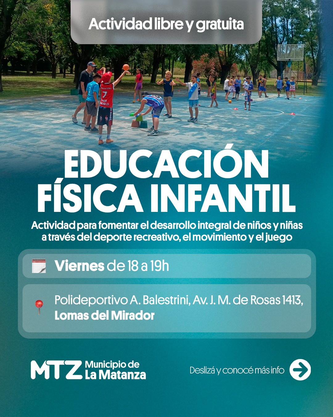 La Matanza suma una nueva propuesta gratuita de Educación Física Infantil