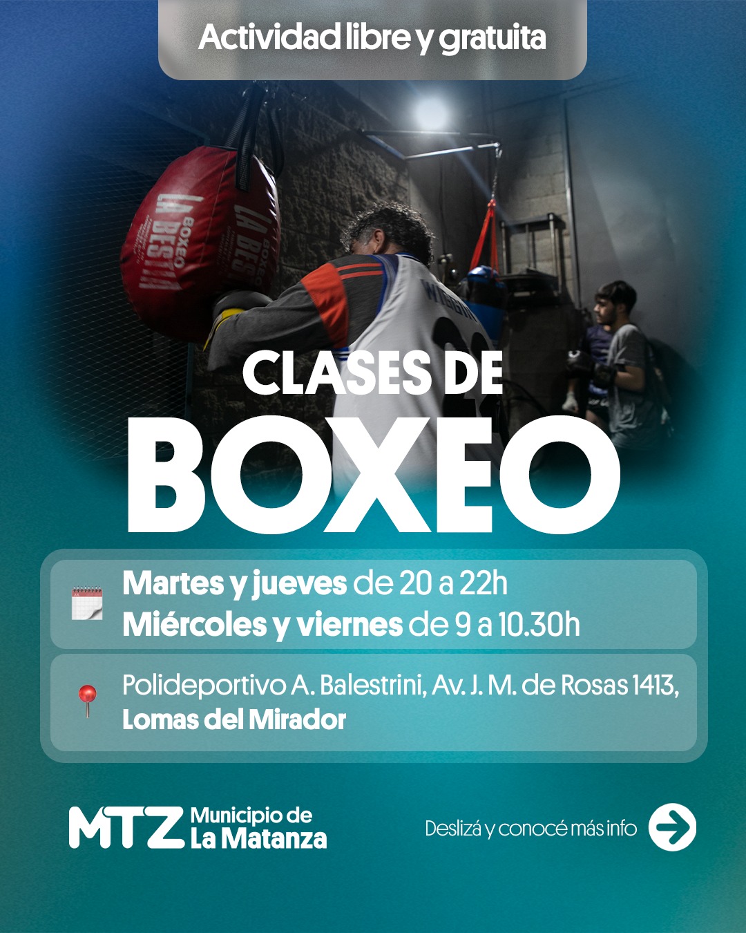 Abierta la inscripción: Clases gratuitas de Boxeo en La Matanza
