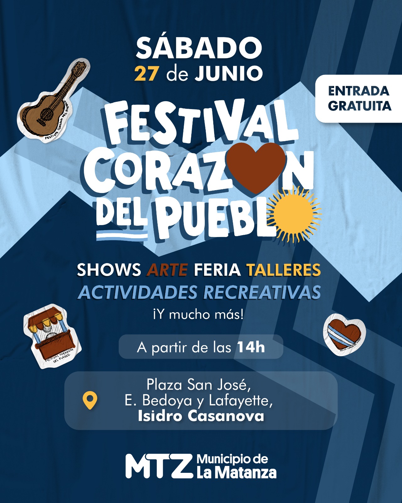 Corazón del Pueblo: El Festival de MTZ llega a Isidro Casanova con actividades gratis para jóvenes y familias